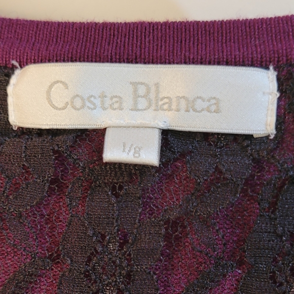 Costa Blanca large Purple & Black retro inspired cardigan EUC - Picture 4 of 7